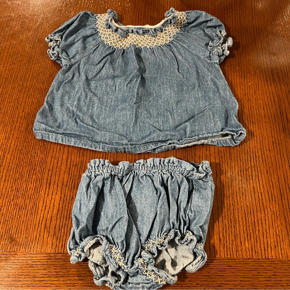 Old Navy Blue Diaper Cover with Lace Trim